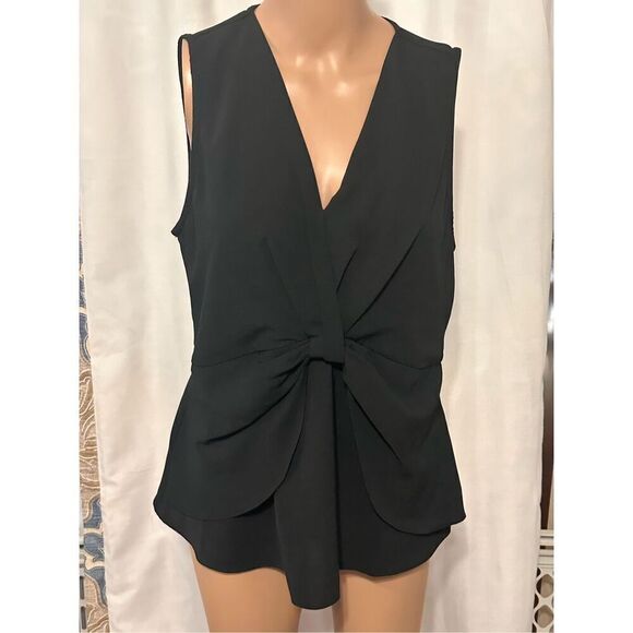 NEW WITH TAGS NWT Soft Surroundings Black Enka Tank Twisted Knot Sleeveless Top - Picture 1 of 16
